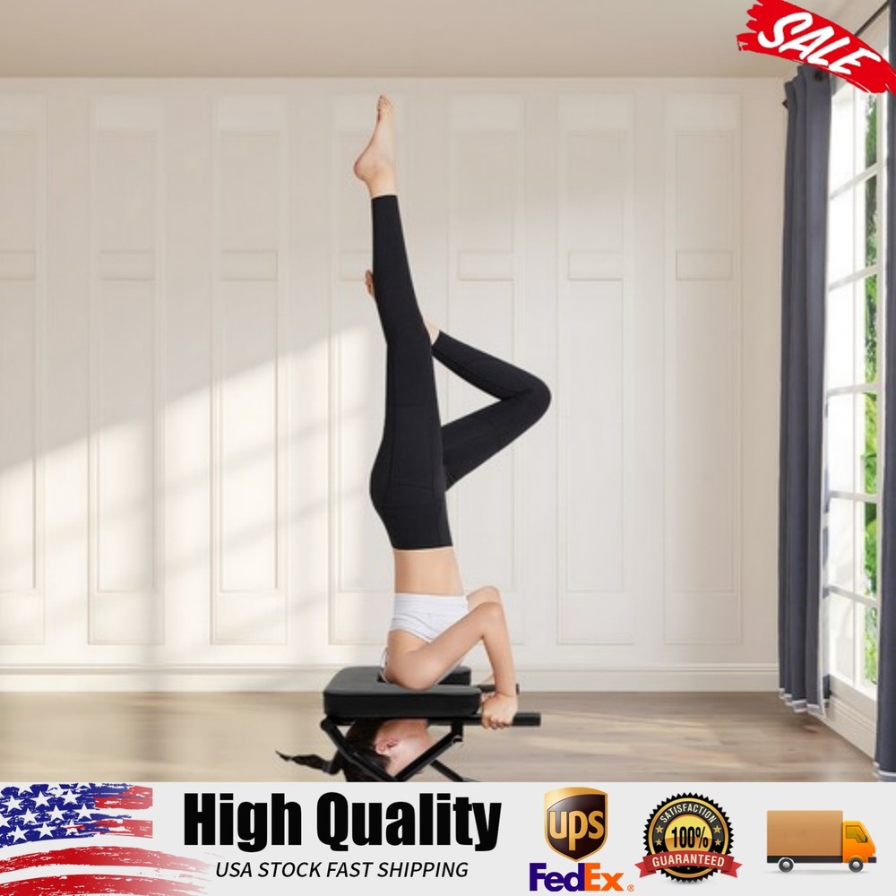 Yoga Inversion Chair Headstand Bench Foldable Strength Training Fitness Chair