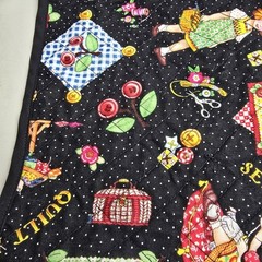 Mary Engelbreit Fabric Yoga Mat Carrier Bag Quilted Pink Straps Bag Hand Crafted