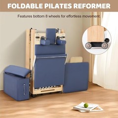 SUNYRISY Pilates Reformer Workout with Reformer Box Jump Board for Studio Gym