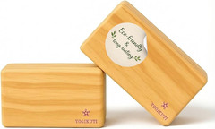 Original Wooden Yoga Blocks Set of 2 – Solid Hardwood Props Inspired by Traditio