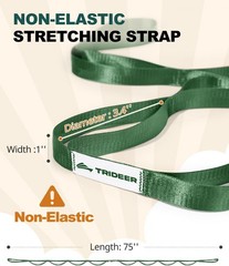 Non-Elastic Stretching Strap with Loops for Physical Therapy & Rehab, Knee Hi…
