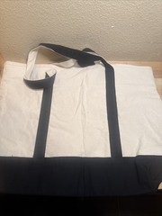 22″ Heavy Duty Cotton Canvas Tote Bag (Zippered) Black