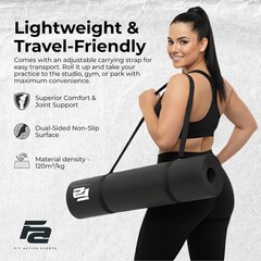 Oversized 6’ X 4’ Extra Large Workout Mat with Carry Bag & Straps — Heavy-Duty,