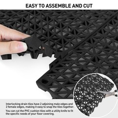 MAXWAVE 18 Pack 12″ x 12″ Modular Interlocking Floor Mats, Soft PVC Non-Slip …