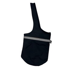 Ewedoos Yoga Mat Bag Canvas Sling Carrier with Pockets Black Embroidered Trim