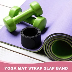2Pcs Yoga Mat Strap Slap Band One Snap Yoga Mat Slap Band, Black/White