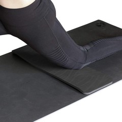 Yoga Knee Pad Black Natural Rubber 8.5×24 Cm 9mm 10oz Pilates Mat Accessory