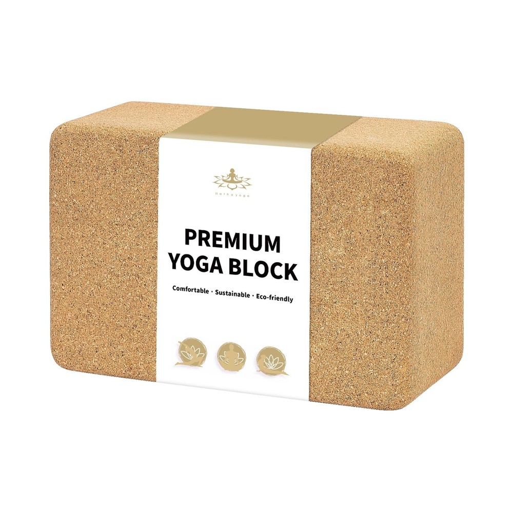 Cork Yoga Block, Natural Cork from Portuguese, Premium Brick 9″x6″x3″, Eco-Fr…