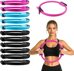 12 Pack Pilates Ring Set – 15 Inch Magic Circle Bulk Yoga Fitness Rings for Full