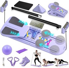 Pilates Board Foldable Reformer Set 6 in 1 Home Workout