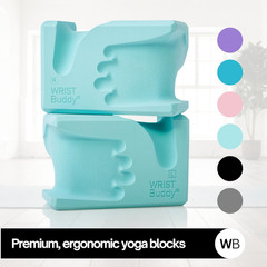 Wristbuddy® Yoga Blocks 2-Pack (Left + Right) — Ergonomic, Hand-Shaped EVA Block