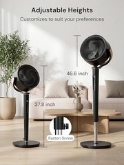 Oscillating Fan for Bedroom – 120°+120° Full-Automatic – 38″-46″