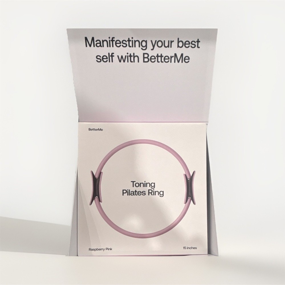 BetterMe Pilates Ring Raspberry Pink 15in Core Leg Glute Balance Workout