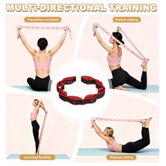 Fitness Resistance Bands 8-Section Number Stretch Band 2 Pcs & Red/Sapphire Blue