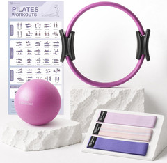 Pilates Ring Set – 14″ Anti-Deformation Magic Circle with Padded Handles, Mini B