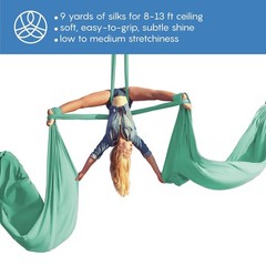 Aum Active Aerial Silks Starter Kit – Durable 9 Yards of Aerial Yoga Hammock …