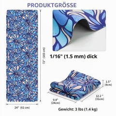 Non Slip Folding Suede Travel Yoga Mat – 1.5mm Thin & Lightweight 1…