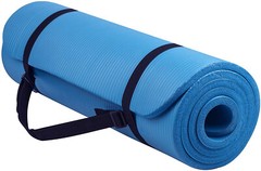 Yoga Mat Exercise Pad 71×24 Thick Non-Slip Fitness Pilates Gym Workout Blue