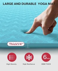Extra Large Yoga Mat – 72″x48″/78″x54″x6mm (1/4 inch), Non-Slip, Durable, Eco…