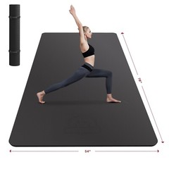 HAPBEAR Extra Large Yoga Mat – 72″x48″/78″x54″x6mm (1/4 inch), Non-Slip, Dura…