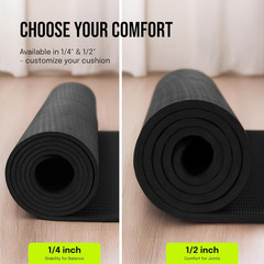 Large Yoga Mat (6’X4′) – 1/4″ & 1/2″ Thick Exercise Mats for Home Workout, Extra