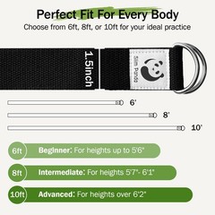 Yoga Strap for Stretching,Cotton Yoga Strap with Adjustable D-Ring Buckle,Non…