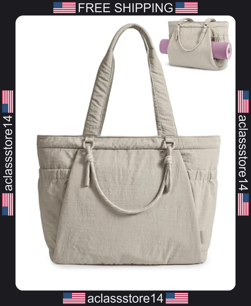 BagSmart yoga tote bag for women lightweight gym bag with yoga mat holder