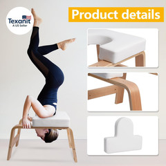 Yoga Headstand Bench, Yoga Inversion Chair, Headstand Trainer with Wood Frame an