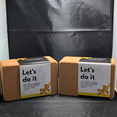 2-Pack Natural Cork Yoga Blocks Brown 4 x 6 x 9 Adults Set *New*