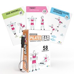 Pilates Bar Workout Cards | 58 Exercise Cards with Postures, Breathing Tips &…