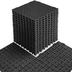 MAXWAVE 18 Pack 12″ x 12″ Modular Interlocking Floor Mats, Soft PVC Non-Slip …