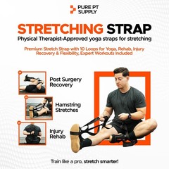 Pure PT Stretching Strap with 10 Loops – Non-Elastic – Physical Therapist-App…
