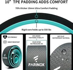 Yoga Wheel Set of 3+1, Upgraded 10MM Thick Back Wheels for Pain Relief & Stre…