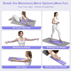 Pilates Board with Resistance Bands, 7-In-1 Foldable Pilates Reformer Set, Pilat