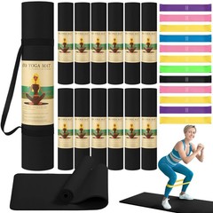 36 Pieces Yoga Mats Sets Includes 12 Pcs Yoga Mats Bulk 68” x 24” x 6mm Thick…