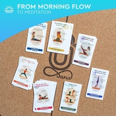 Natural Cork Yoga Mat with Alignment Lines and 55 Instructional Car… Fast Ship