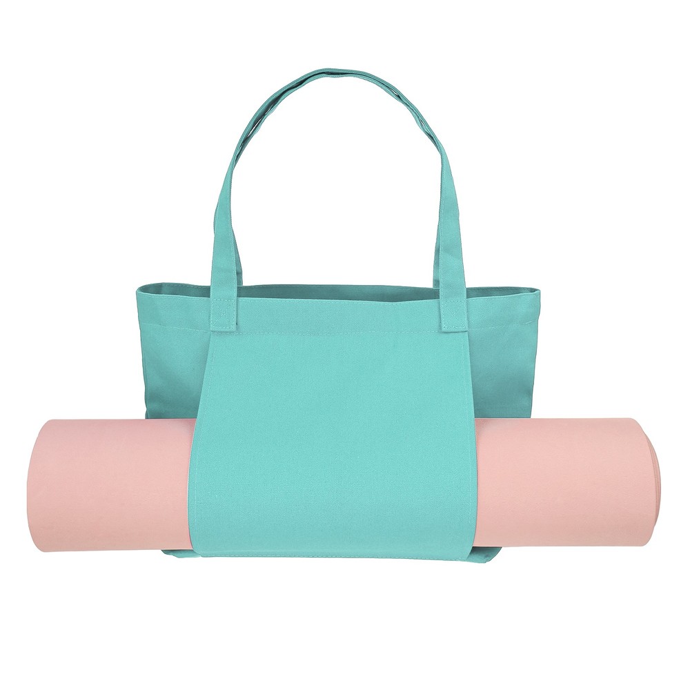 1 Pcs Yoga Bag, Tote Pilates Bag with Yoga Mat Holder Canvas & Light Teal