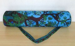 Indian Blue Large Tree Mandala Bag With Shoulder Strap Yoga Mat Carrier Yoga Bag