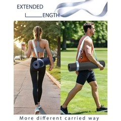 Adjustable Yoga Mat Strap with Carabiner Clip Sky Blue Carrier for Exercise Mats
