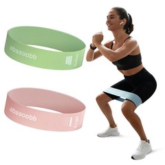 Silicone Resistance Loop Bands Latex-Free No-Slip Glute Booty Bands 2-Pack fo…