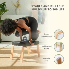 Yoga Headstand Bench Wood PU Black