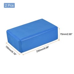 Yoga Block 9″ x 6″ x 3″ Lightweight High Density EVA Foam Brick, Blue 2pcs