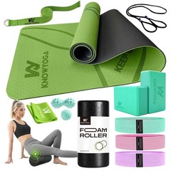 Yoga Starter Kit 12 in 1 – Yoga Set Include Yoga Mat, Foam Roller, 4 Resistan…