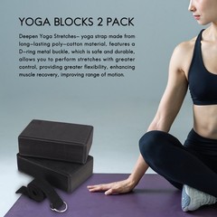 1x (yoga and yoga strap set EVA foam soft, non-slip yoga blocks unive4486