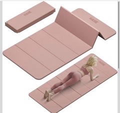 HAHE Foldable Non-Slip Pink Foam Yoga Mat 188x80cm Easy to Carry Pilates