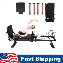 Foldable Pilates Reformer Machine for Home Gym Professional w/ Jump Board & Cord