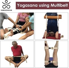 Yoga Strap with Durable Brass Buckle Adjustable Cotton Belt for Daily Stretching