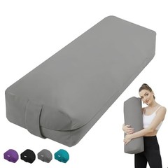 Rectangular Yoga Bolster Pillow, Meditation Pillow for Yin & 27IN /68CM Gray