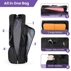 Waterproof Yoga Mat Bag Backpack For Women Men Carrier Holder Workouts Gym