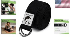 Adjustable Cotton Yoga Strap – 8ft Non-Elastic Belt for Flexibility & Safety